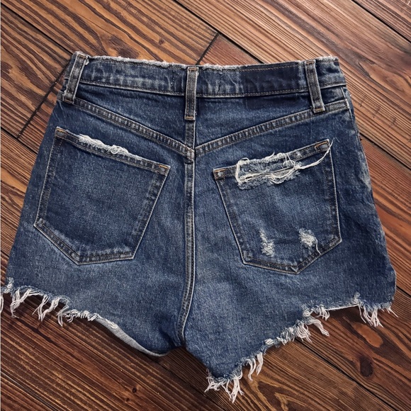 Abercrombie & Fitch Blue Distressed Jean Shorts - Picture 2 of 3